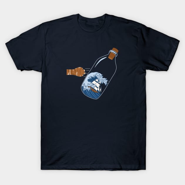 Wave Bottle T-Shirt by PNFDesigns